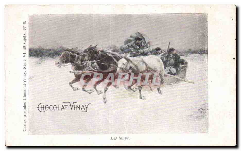 CPA Publicite Chocolat Vinay Chevaux Horse