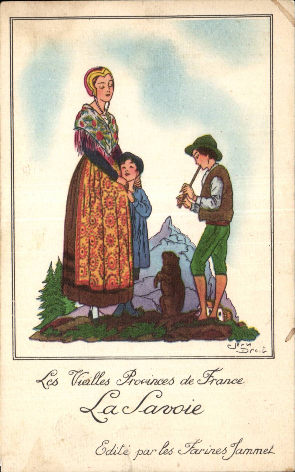 CPA Folklore Les vieilles provinces de France la Savoie Farines Jammet Folklore