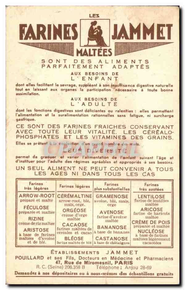 CPA Folklore Les vieilles provinces de France la Savoie Farines Jammet Folklore — Rückseite
