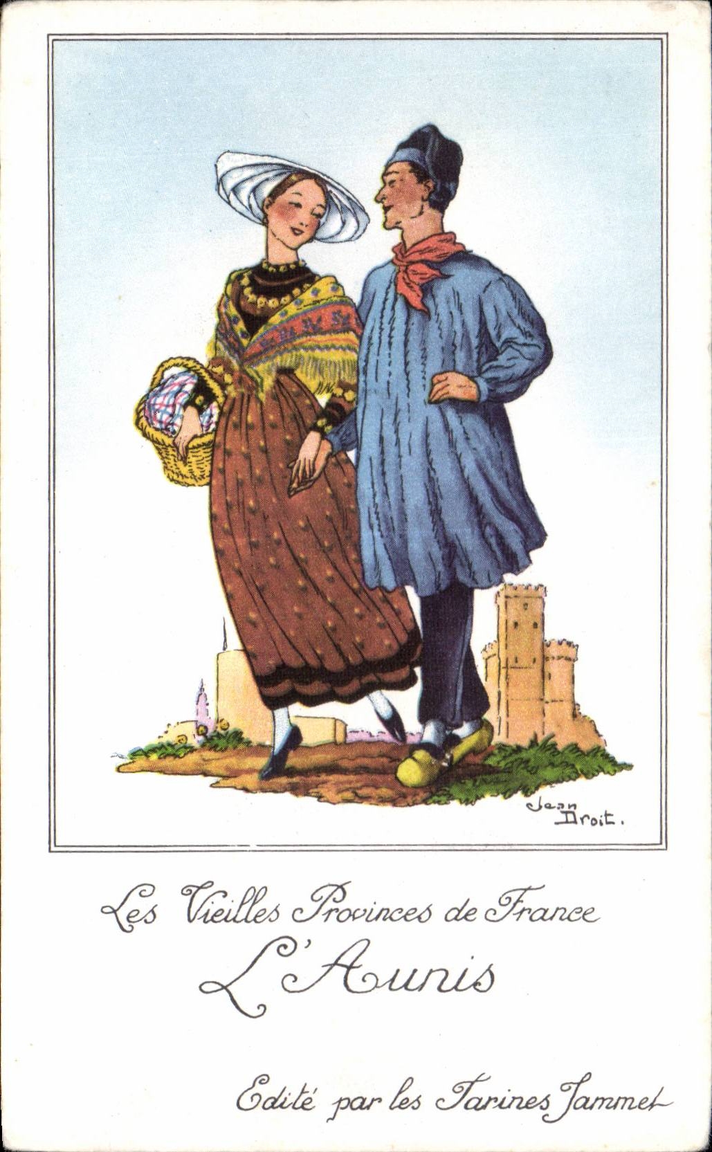 CPA Folklore Costume Les vieilles provinces de France L Aunis Farines Jammet