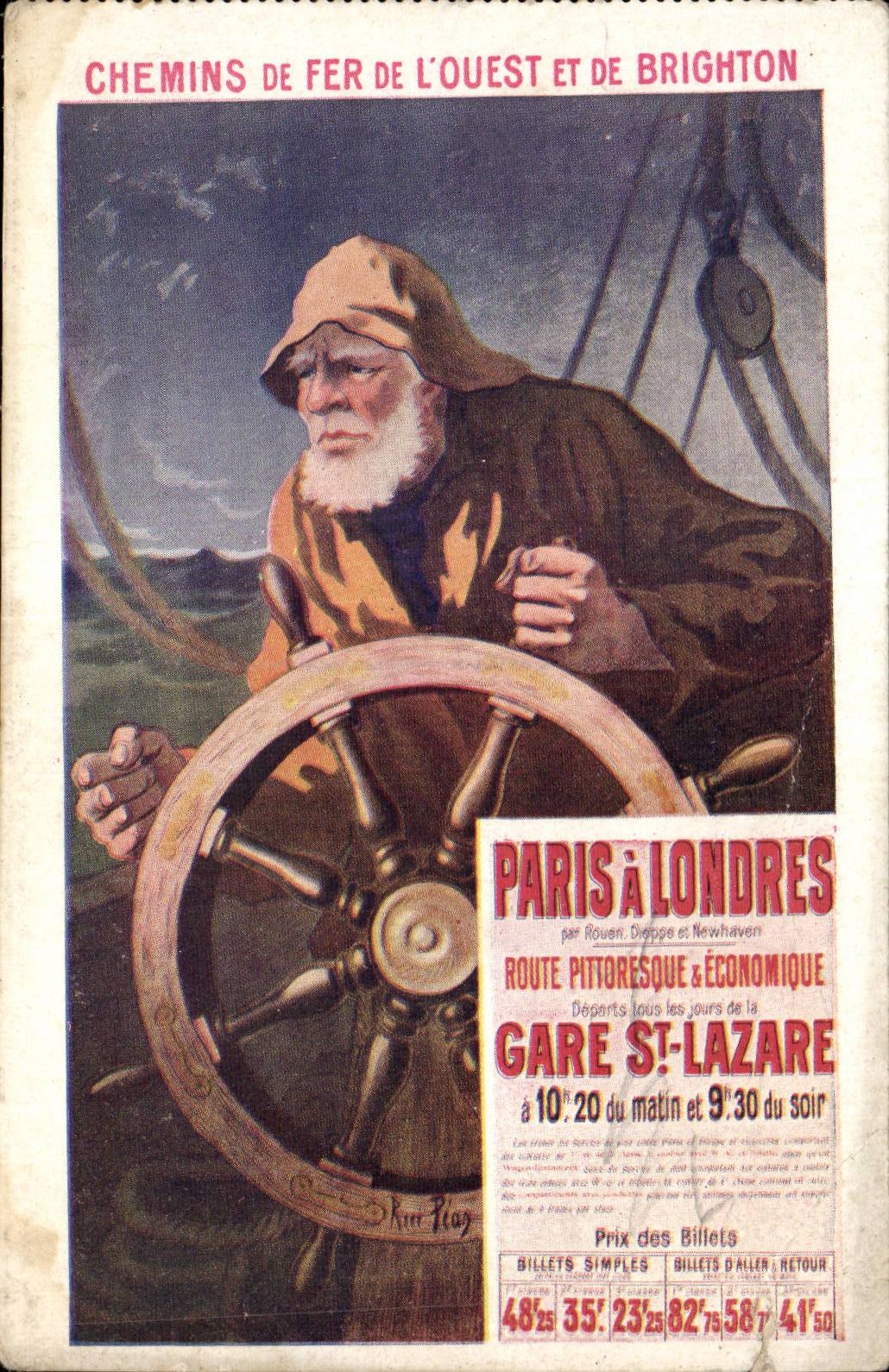 CPA Publicite Chemins de fer de l Ouest et de Brighton Paris a Londres