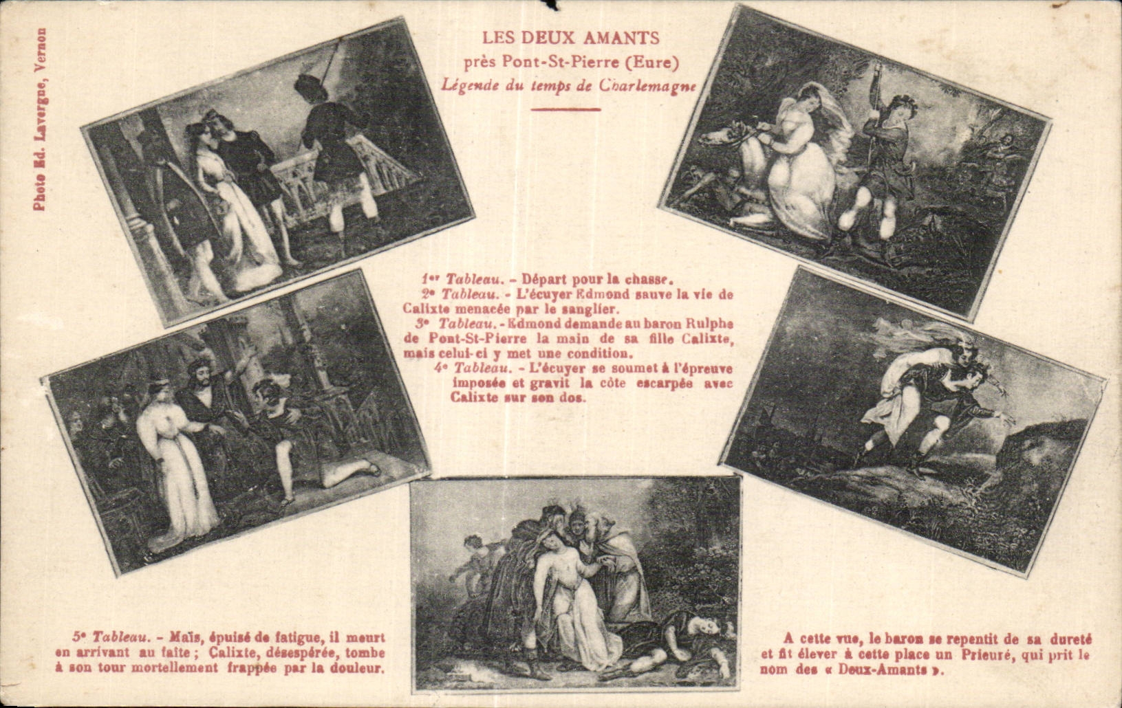Les Deux Amants — Légende du temps de Charlemagne — Photo Bd. Lavergne, Vernon