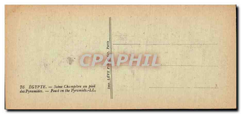Égypte — Scène champêtre au pied des Pyramides — Imp. LÉVY Frères, Paris, n°76 — Rückseite