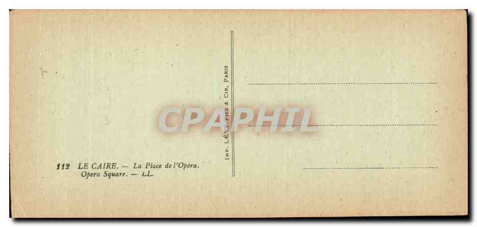 Afrique - Africa - Egypte - Egypt - Caire - Cairo - La Place de l Opera - CPA  — Rückseite