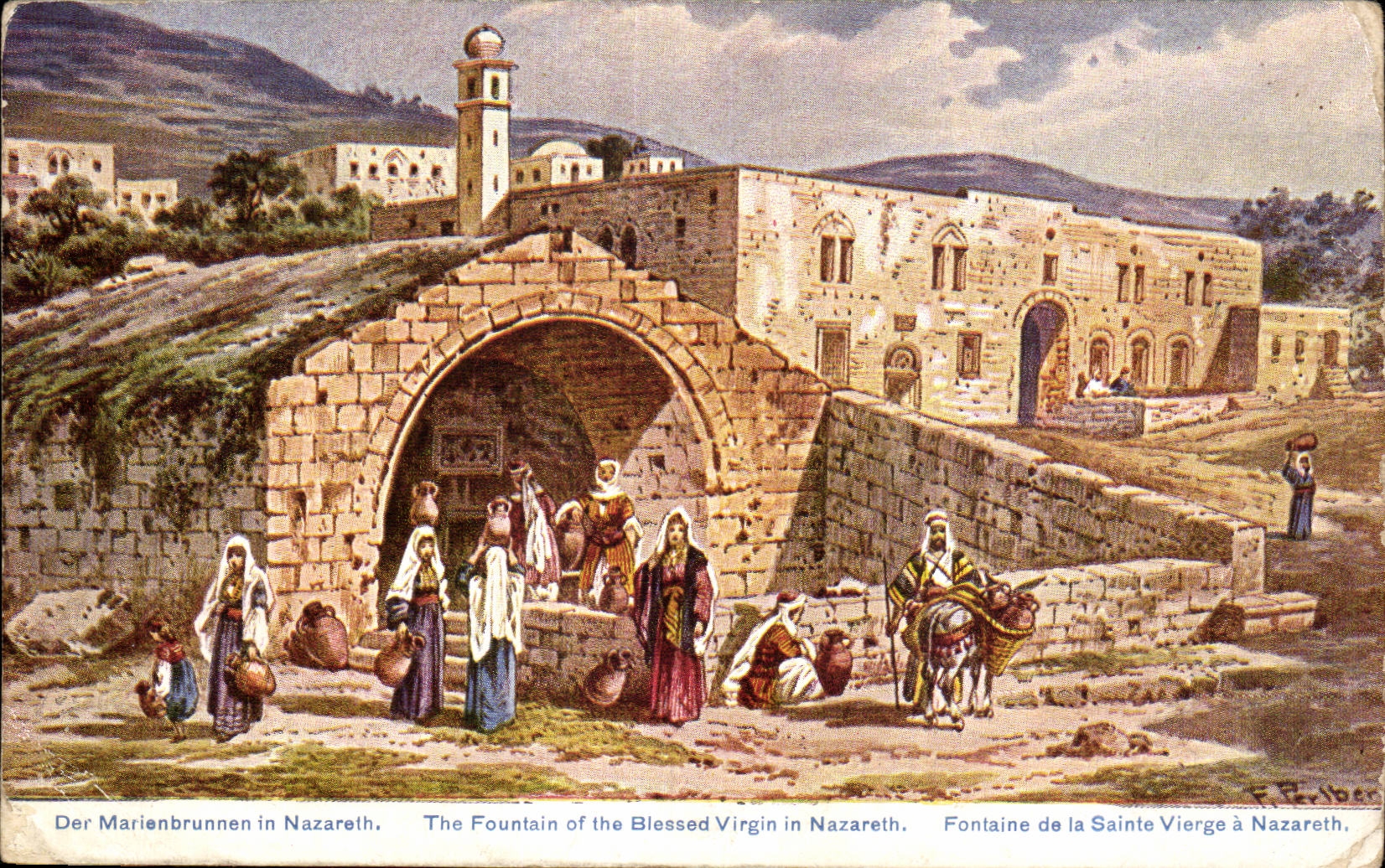 Israel - The Fountain of the Blessed Virgin in Nazareth - CPA 
