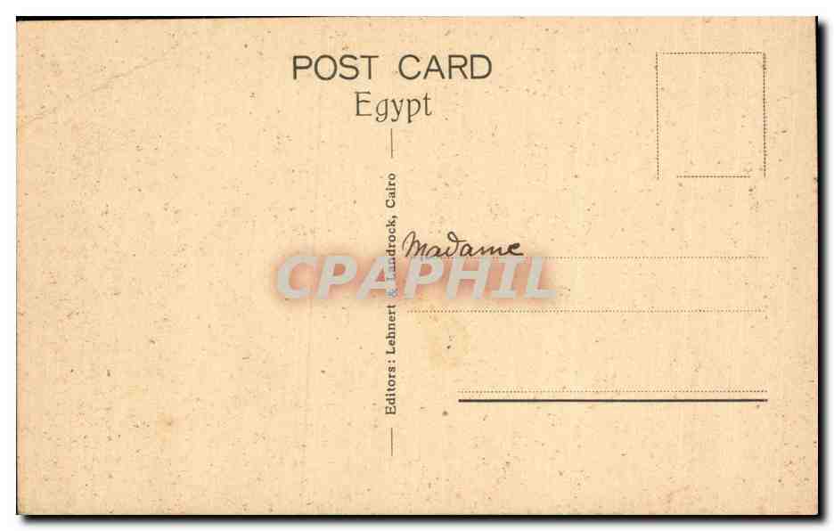 Afrique - Africa - Egypte - Egypt - Caire - Cairo - Hotel - CPA  — Rückseite