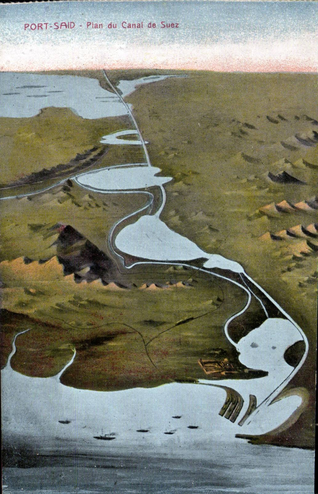 Afrique - Africa - Egypte - Egypt - Port Said - Plan du Canal de Suez - CPA 