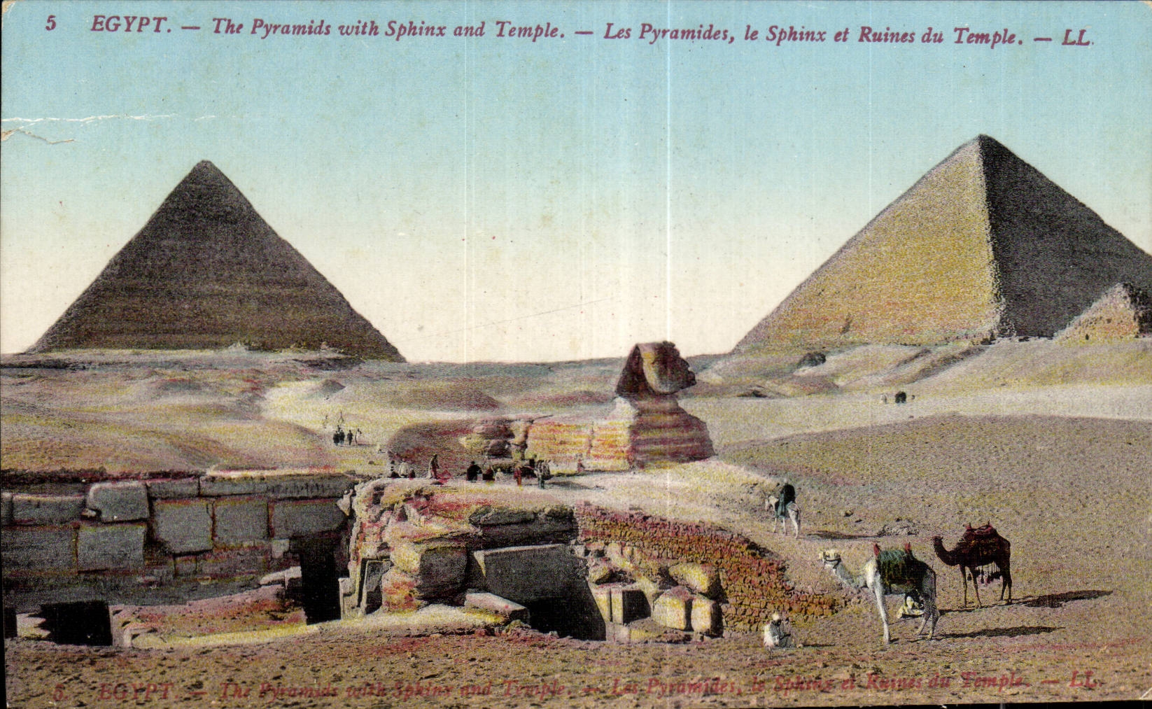 Afrique - Africa - Egypte - Egypt - The Pyramids with Sphinx and Temple - CPA