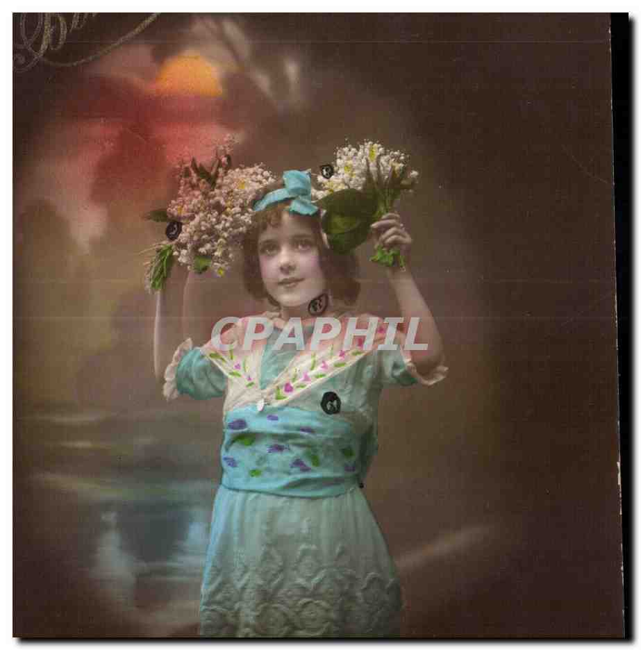 Fantaisie - Enfant - Porte Bonheur - Muguet - Lily of the Valley - CPA 