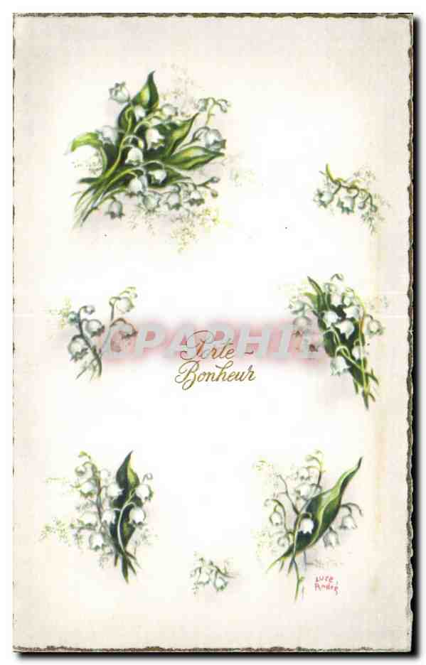 Fleurs Porte Bonheur - Muguet - Lily of the Valley - CPA 
