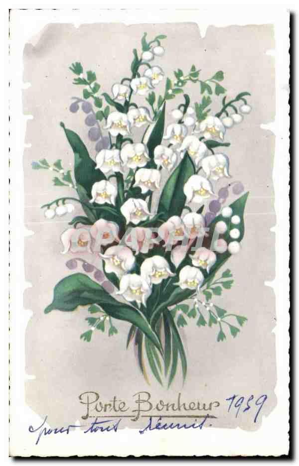 Fleurs Porte Bonheur - Muguet - Lily of the Valley - CPA 