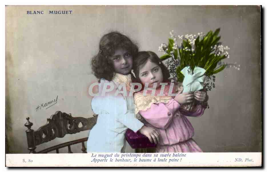 Fantaisie - Enfant - Porte Bonheur - Muguet - Lily of the Valley - CPA 