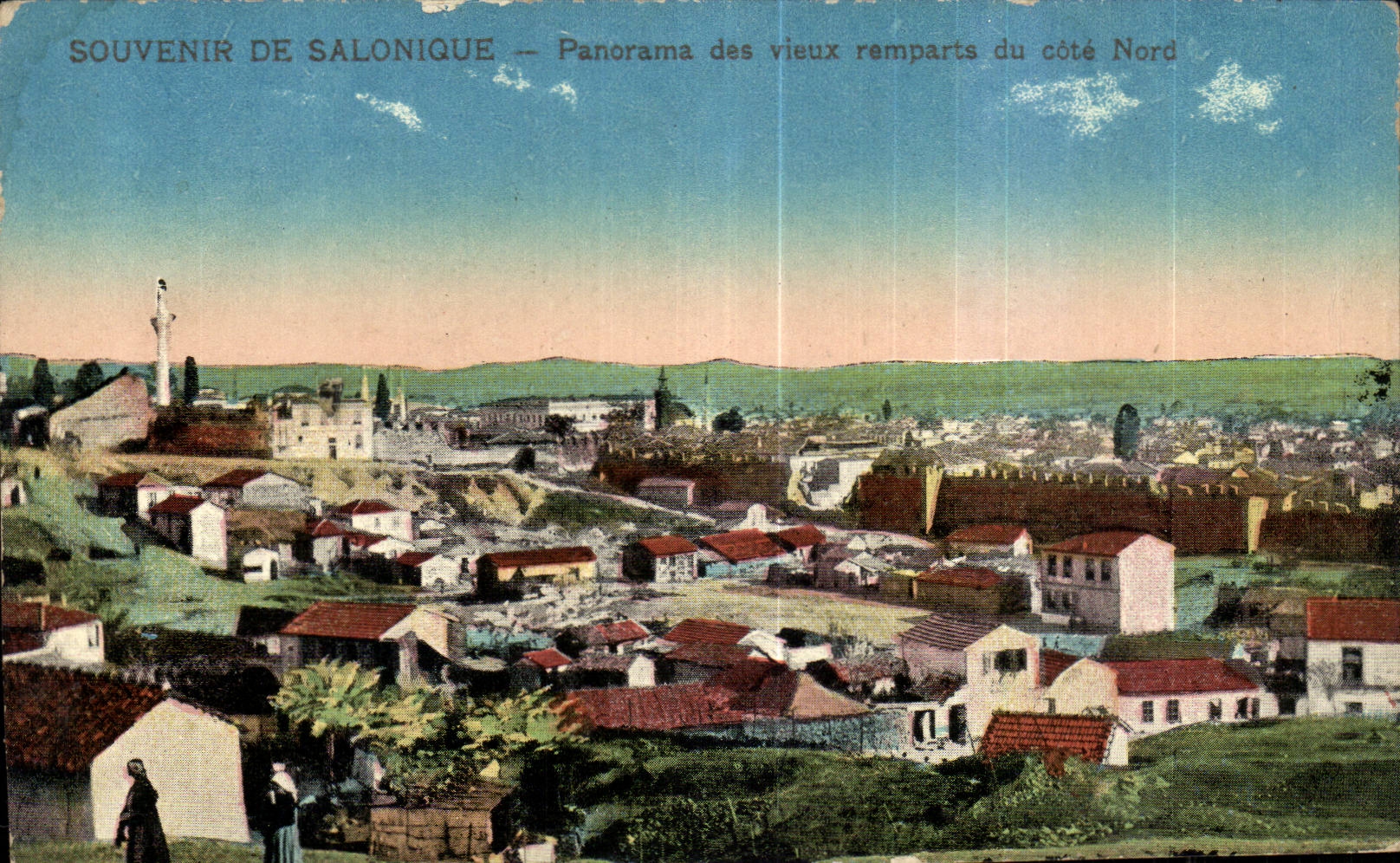 Thessaloniki — Panorama der alten nördlichen Mauern — Verlag Haanuel Natt, Nr. 1694