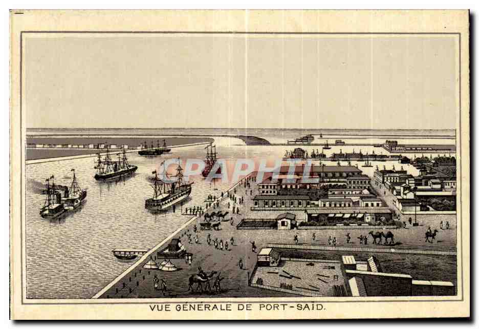 Vue générale de Port-Said — gravure — éditeur non visible
