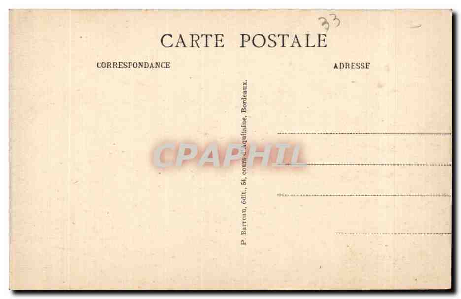 CPA Bordeaux Le Monument Gambella et le Grand Theatre — Verso