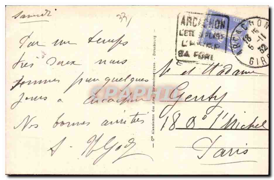 CPA Arcachon Cote d Argent Le Debarcadere de la Jetee Thiers — Rückseite