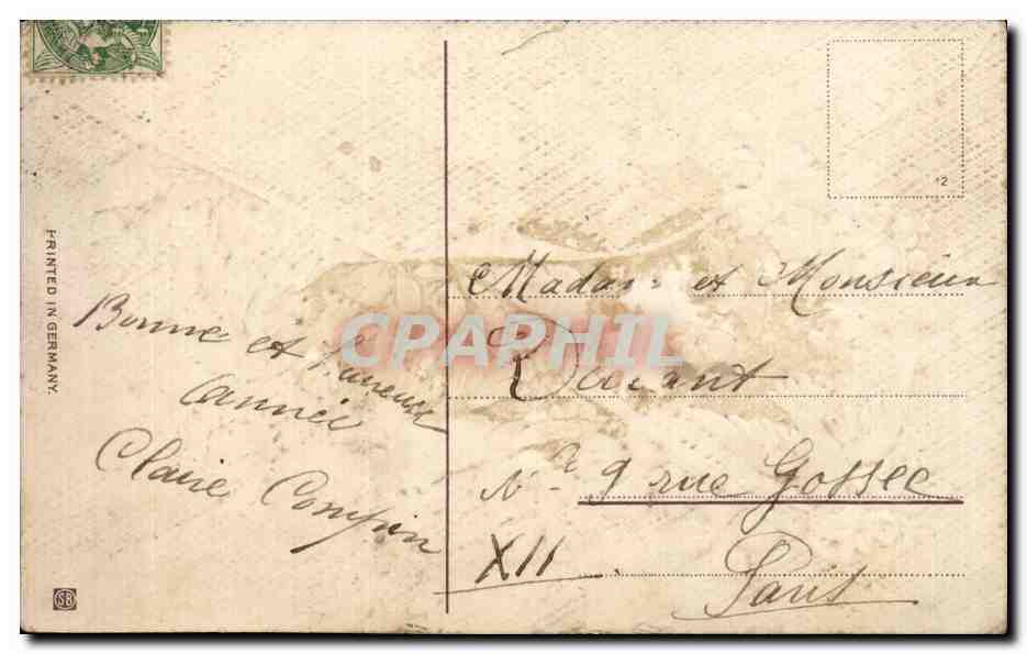 Fleurs lettre - muguet - trefle - lily of the valley - four leaf clover - CPA  — Verso