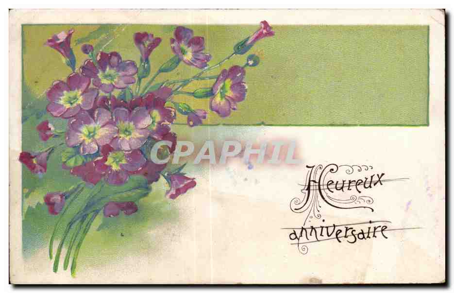 Fleurs Heureux Anniversaire - CPA 