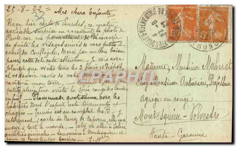 CPA Bazas Girond Vieille Fontaine du XIII Siecle — Verso