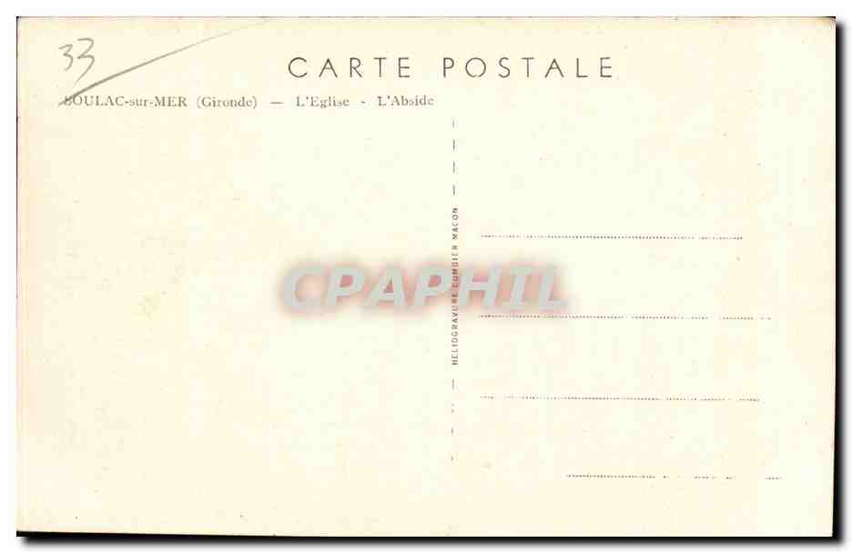 CPA Soulac sur Mer Gironde Grosse L Eglise L Abside — Back
