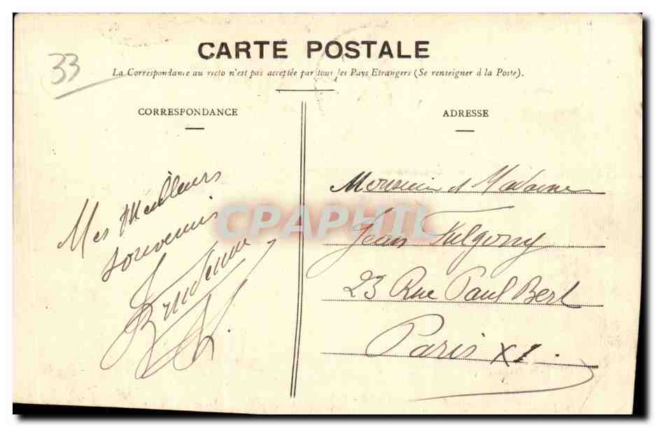 CPA Bordeaux Vue prise de la Douane — Verso