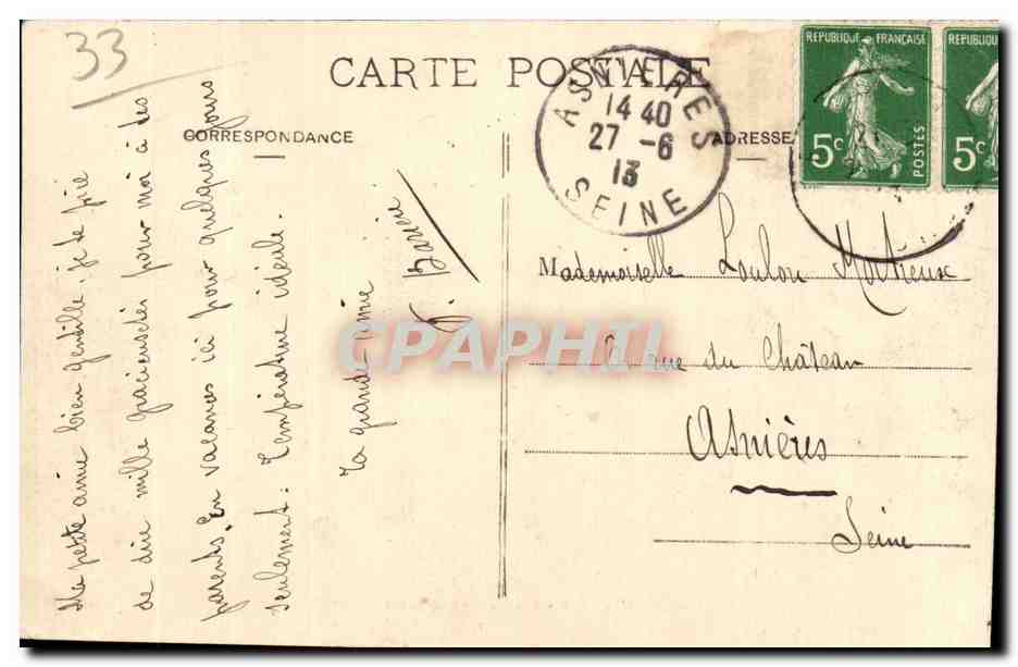 CPA Bordeaux La Bourse et Quai Louis XVIII — Verso