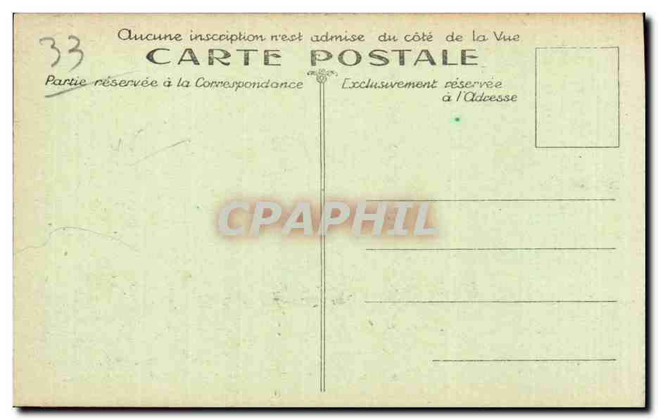 CPA Bordeaux Cafe de Bordeaux Place de la Comedie Allees de Tourny Cours du XXX Juillet — Verso
