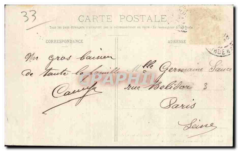 CPA Exposition Maritime de Bordeaux Devant le Grand Palais — Verso