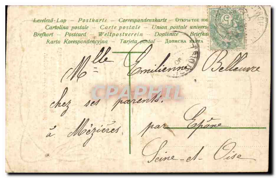 CPA Fantaisie Fleur Poisson 1er avril Easter — Rückseite