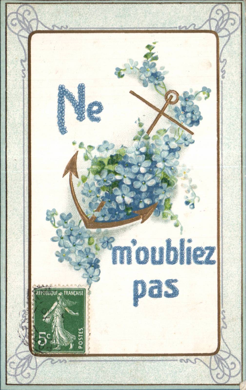 Ancre et fleurs — Ne m'oubliez pas — République Française