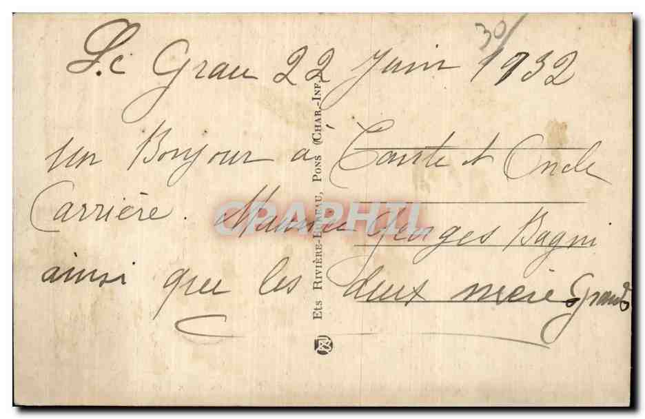 CPA Le Grau du Roi Gard Les deux Rives — Rückseite