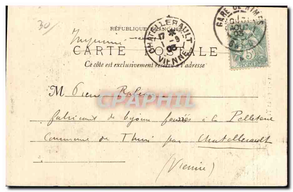 CPA Nimes 175 La Tour Magne — Rückseite