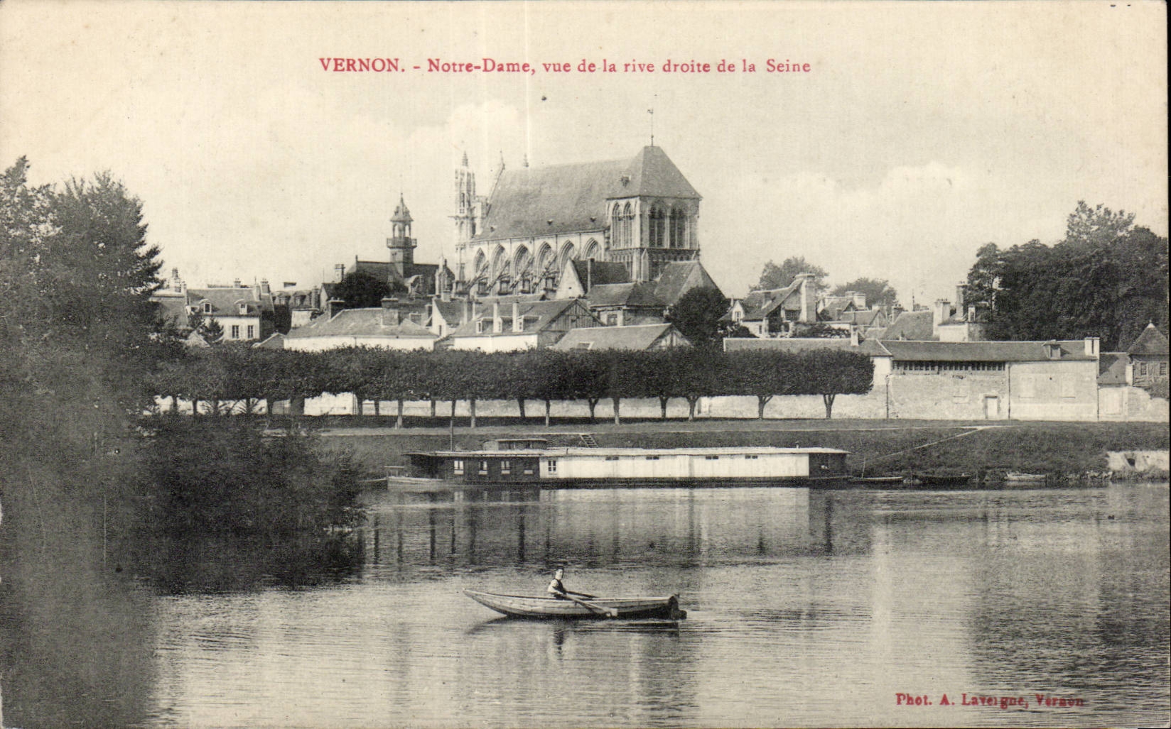 CPA Vernon Notre Dame Vue de la rive droite de la Seine