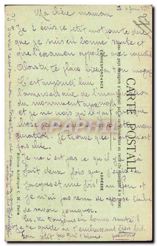 Les Andelys — Le Vallon des Andelys — C.M. n°20 — Rückseite