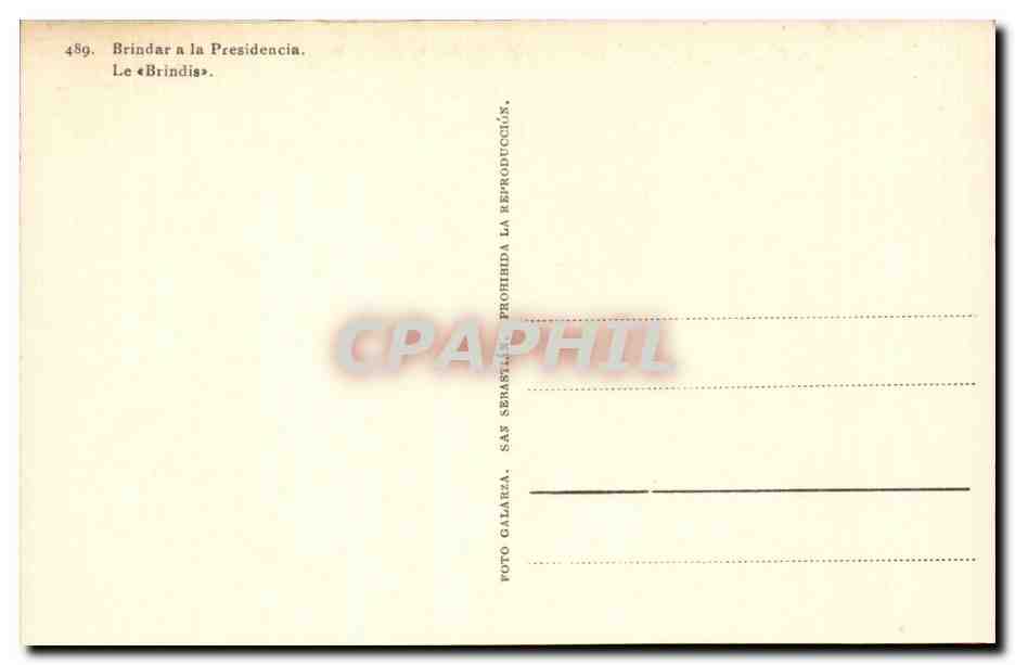 CPA Corrida Brindar a la Presidencia Le Brindis — Rückseite