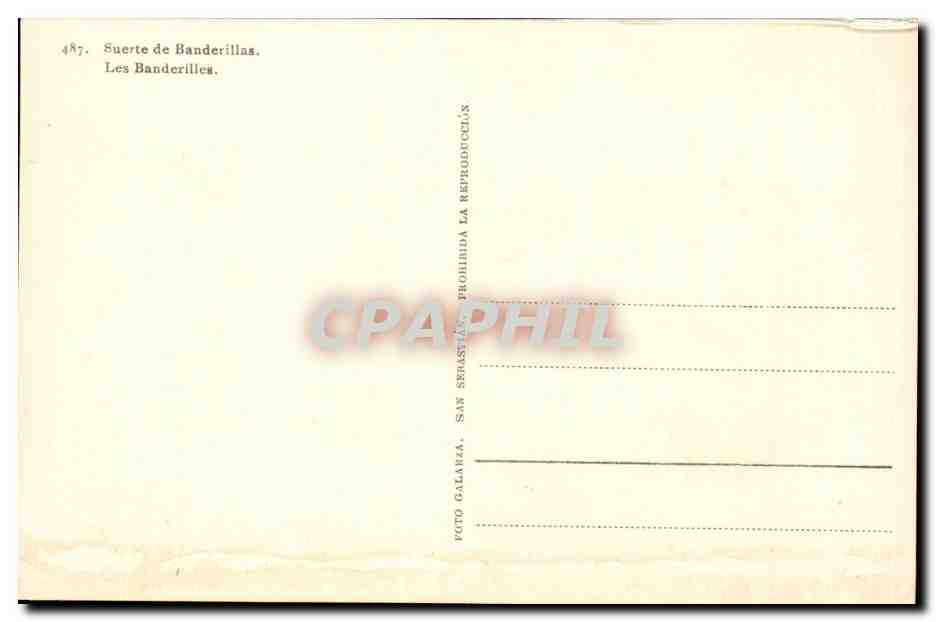 CPA Corrida Suerte de Banderillas Les Banderilles — Rückseite