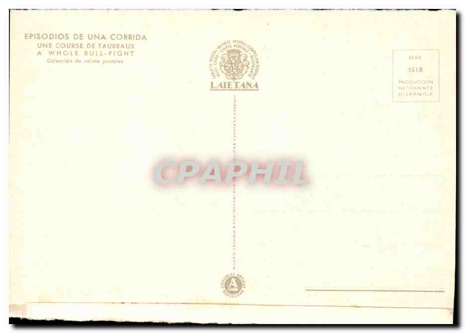 CPA Corrida Feinte Avec Les Banderilles Adorno  — Rückseite