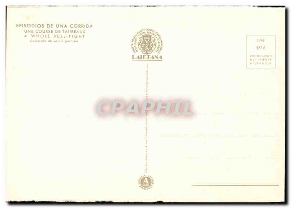 CPA Corrida Une Paire De Banderilles Un Par De Banderillas  — Rückseite