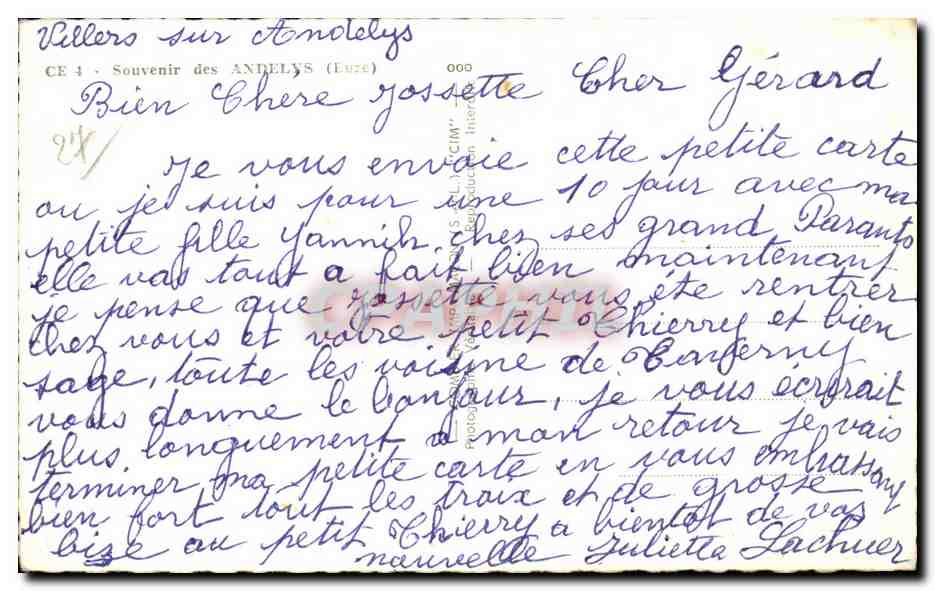 Andelys (Eure) — Souvenir — CPAPHIL — Verso