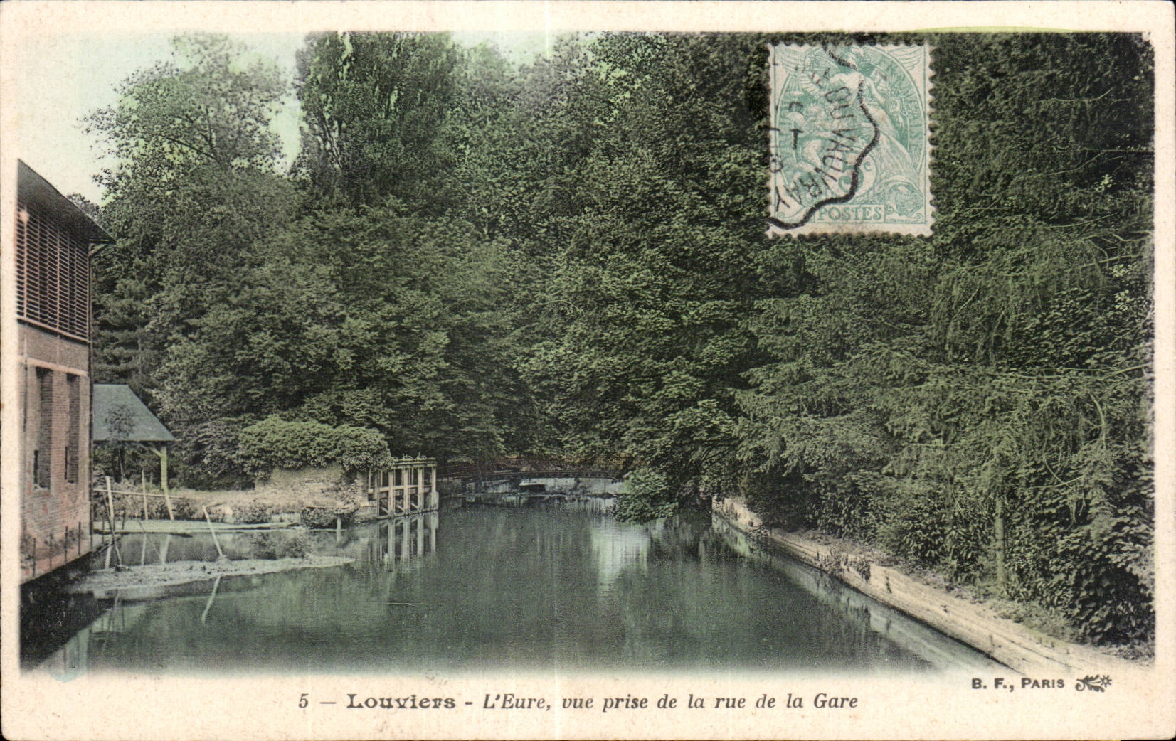 Louvières - L'Eure, vue prise de la rue de la Gare — B. F., Paris, n°5