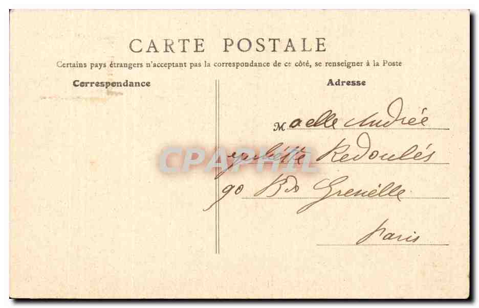 Louvières - L'Eure, vue prise de la rue de la Gare — B. F., Paris, n°5 — Rückseite