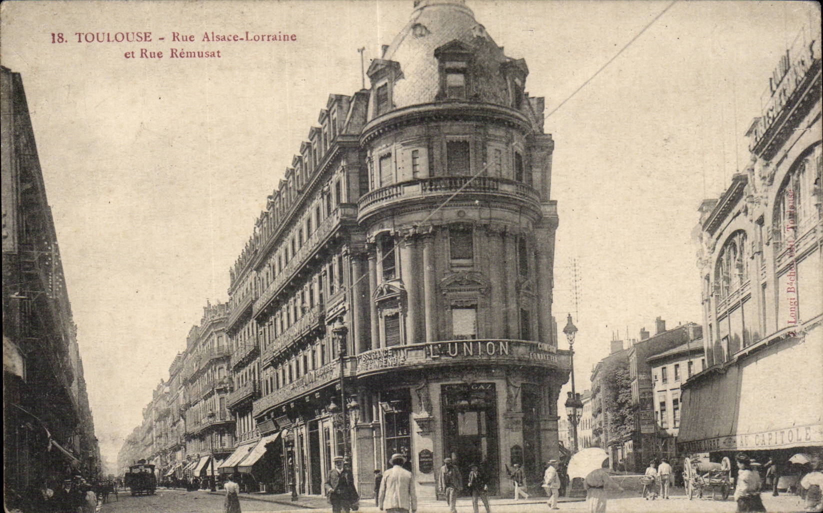 Toulouse - Rue Alsace-Lorraine et Rue Rémusat — angle de l'Union