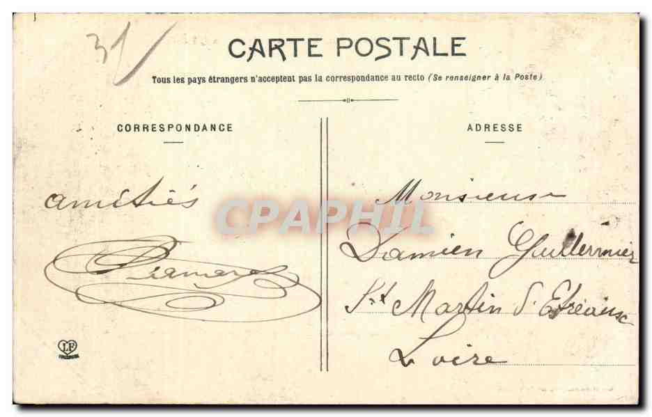 CPA Toulouse Faunourg Saint Cyprium — Verso