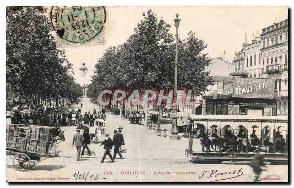 CPA Tououse L Allee Lafayette Train 