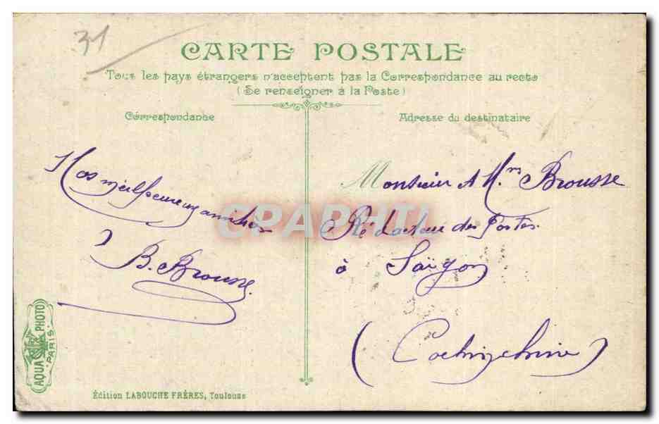 Toulouse — La Rue Alsace-Lorraine au carrefour Lalayette — Édition LABOUCHE FRÈRES, n°2747 — Verso