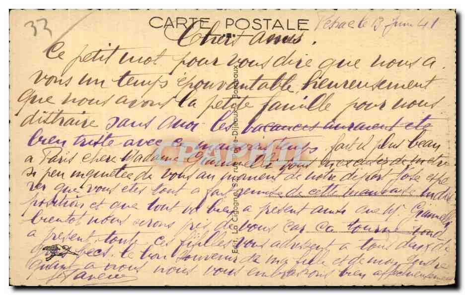 CPA Bordeaux Le grand theatre et la place de la Comedie  — Verso