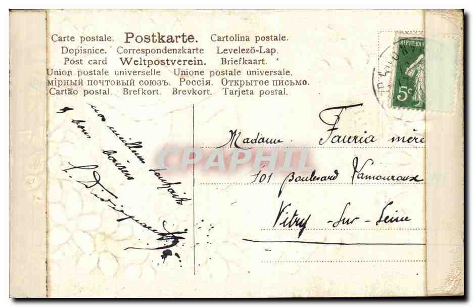 CPA Fantaisie Bonne et Oiseau — Rückseite