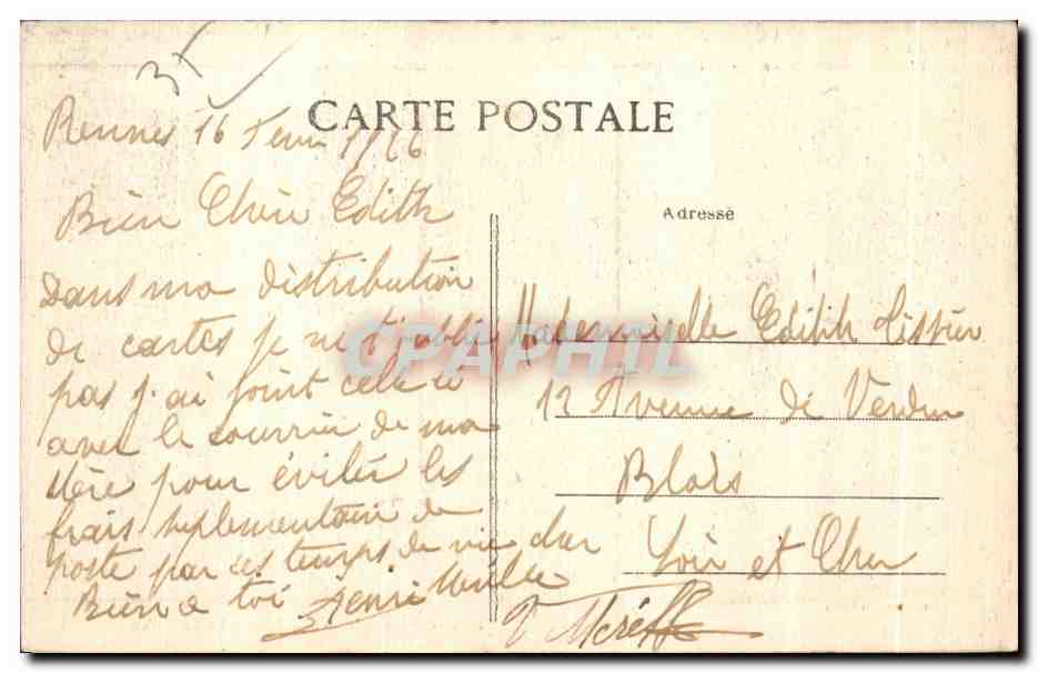 CPA Rennes Hotel de Ville Le Pantheon Militaria  — Rückseite