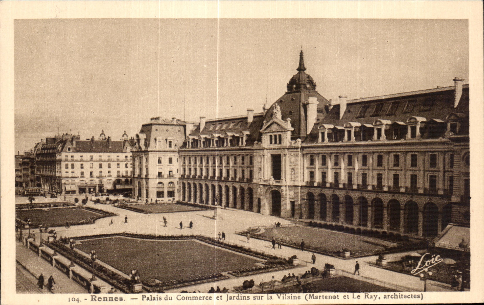 Rennes — Palais du Commerce et Jardins sur la Vilaine (Martenot et Le Ray, architectes)