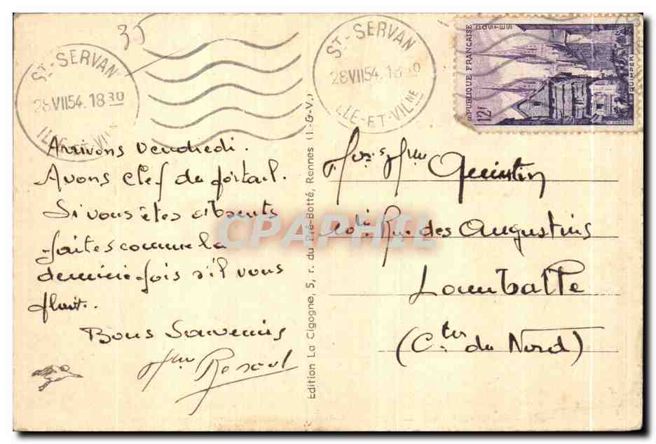 Saint-Servan — Port Saint-Père vu des Corbières — Au loin, Dinard — Édition La Cigogne, n°661 — Reverso